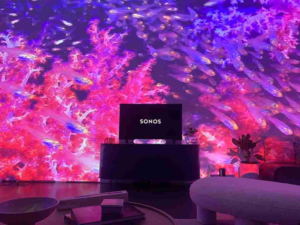 House of Falls x Jam 3 Sonos Newsa Experiential Wall Projection